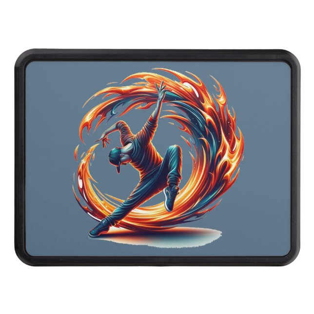 Breakdance Street Fire With Urban Energy  Hitch Cover (Front)