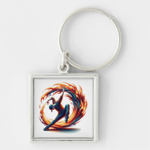 Breakdance Street Fire With Urban Energy Keychain