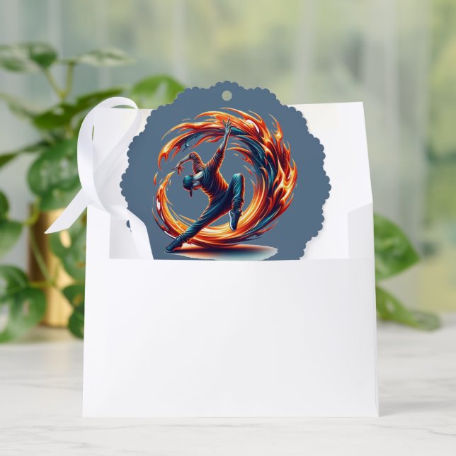 Breakdance Street Fire With Urban Energy  Ornament Card (Envelope)