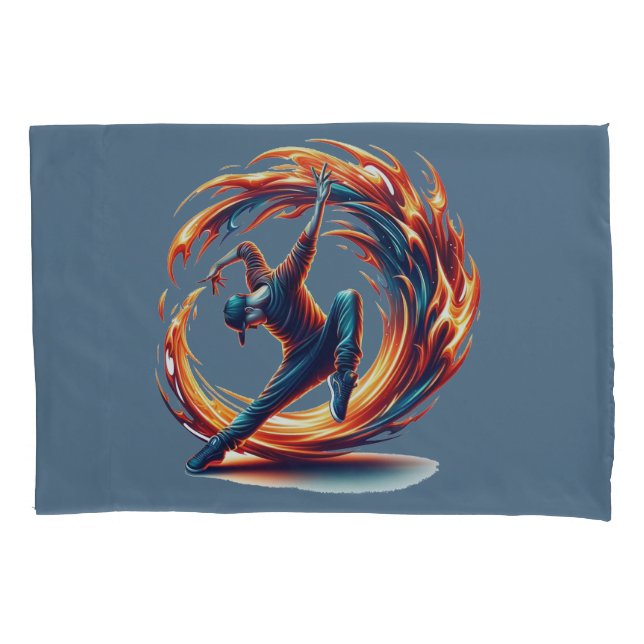 Breakdance Street Fire With Urban Energy  Pillow Case (Front)