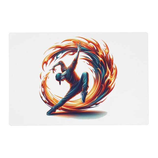 Breakdance Street Fire With Urban Energy  Placemat (Front)