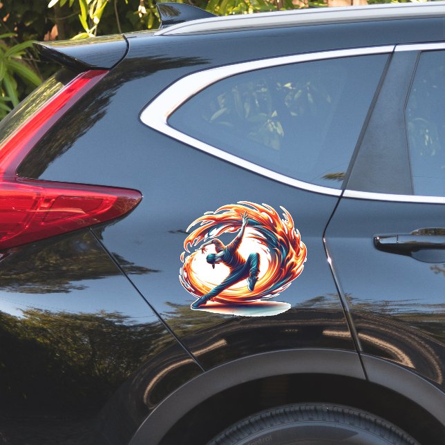 Breakdance Street Fire With Urban Energy  Sticker (Car Side)