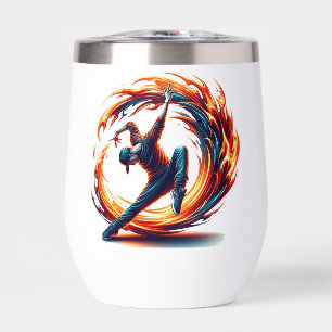 Breakdance Street Fire With Urban Energy Thermal Wine Tumbler
