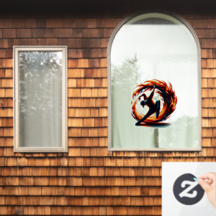 Breakdance Street Fire With Urban Energy  Window Cling
