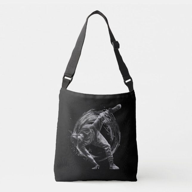 Breakdance Urban Style Monochrome Motion Art  Crossbody Bag (Front)