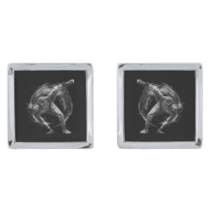 Breakdance Urban Style Monochrome Motion Art  Cufflinks