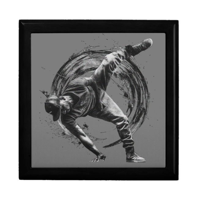 Breakdance Urban Style Monochrome Motion Art  Gift Box (Front)