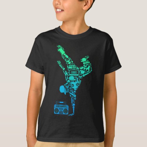 Breakdancer Breakdancing with Hip Hop Dance Music  T_Shirt