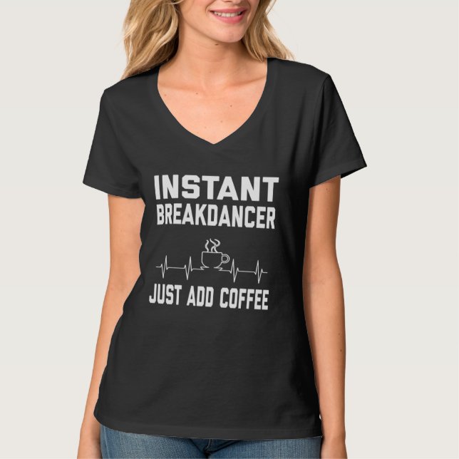 Breakdancer Coffee  Coffee Humor  EKG T-Shirt (Front)