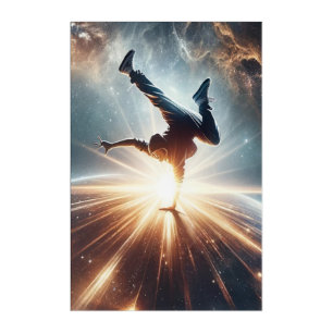 Breakdancer in action, Ai, Action in the Galaxy Acrylic Print