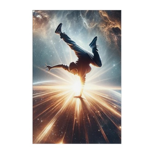 Breakdancer in action Ai Action in the Galaxy Acrylic Print