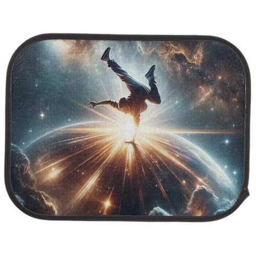 Breakdancer in action Ai Action in the Galaxy Car Floor Mat