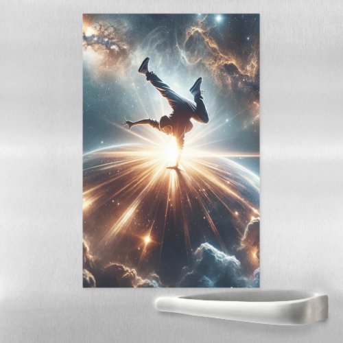 Breakdancer in action Ai Action in the Galaxy Magnetic Dry Erase Sheet