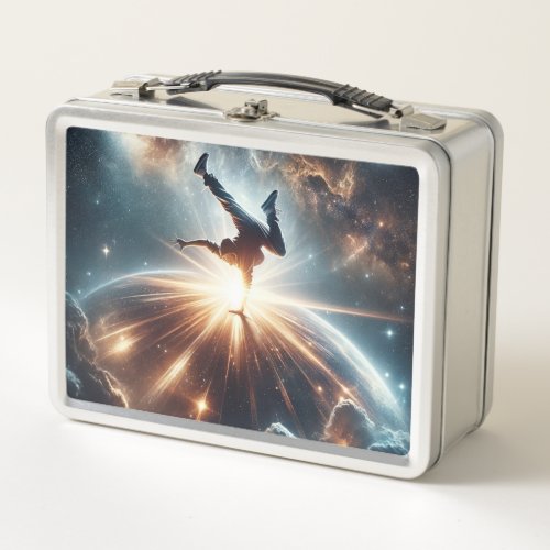 Breakdancer in action Ai Action in the Galaxy Metal Lunch Box
