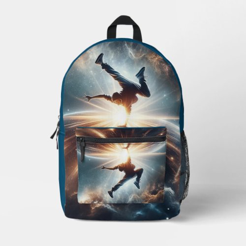 Breakdancer in action Ai Action in the Galaxy Printed Backpack