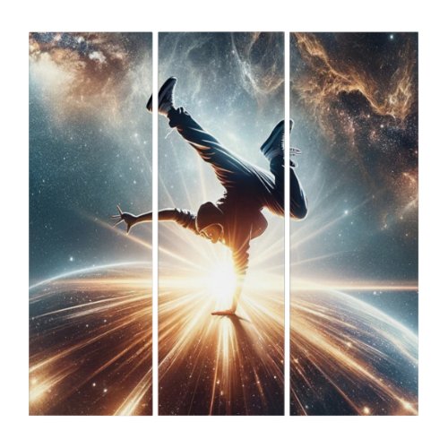 Breakdancer in action Ai Action in the Galaxy Triptych