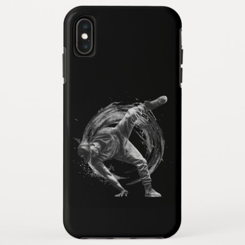 Breakdancer in action in ink splatter style iPhone XS max case