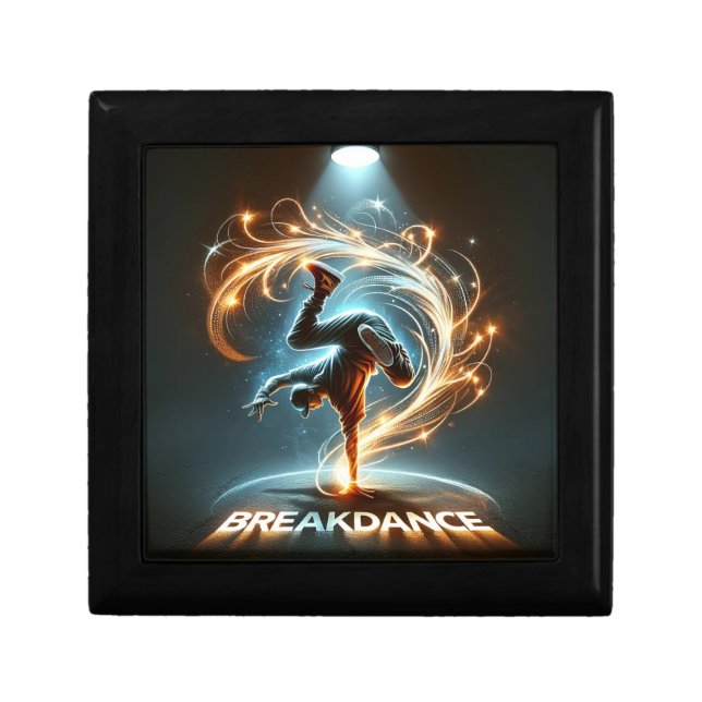 Breakdancer in Neon Swirl Spotlight  Dynamic Urban Gift Box (Front)
