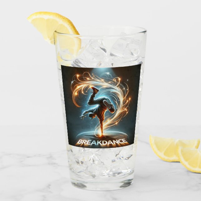 Breakdancer in Neon Swirl Spotlight  Dynamic Urban Glass (Front Ice)