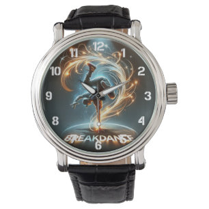 Breakdancer in Neon Swirl Spotlight Dynamic Urban Watch