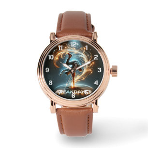 Breakdancer in Neon Swirl Spotlight  Dynamic Urban Watch
