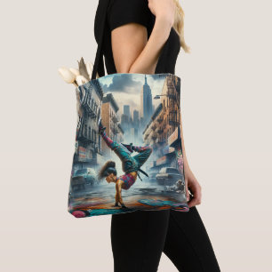Breakdancer Women in action New York silhouette Tote Bag