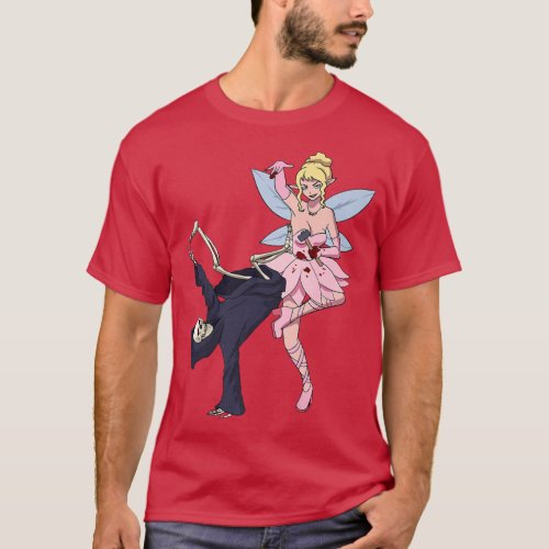 Breakdancing Reaper Skeleton Scary Tooth Fairy Hal T_Shirt