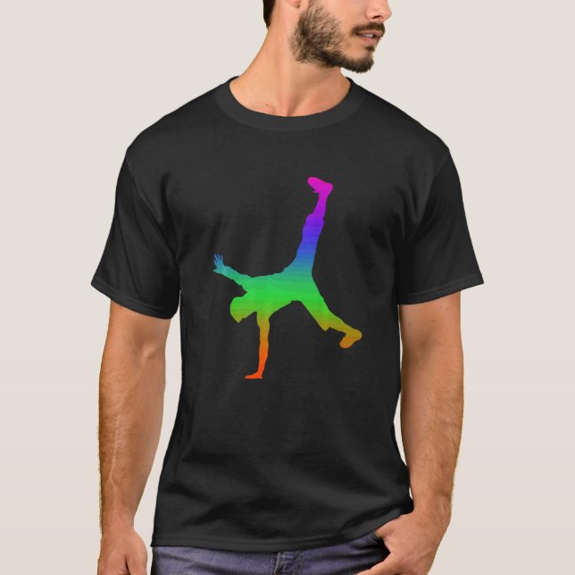 Breakdancing Shadows In Rainbow Color T-Shirt (Front)