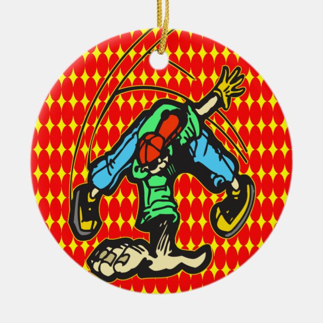 Breakdancing Style Ceramic Ornament (Front)