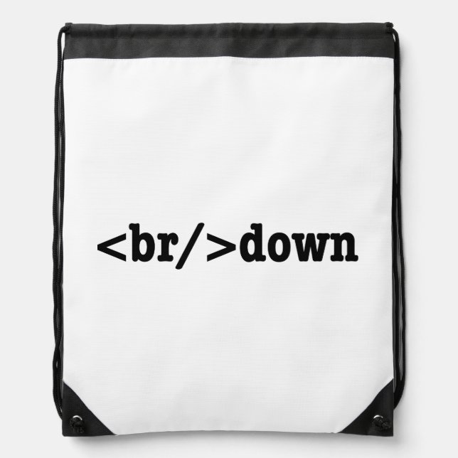 breakdown HTML Code Drawstring Bag (Front)