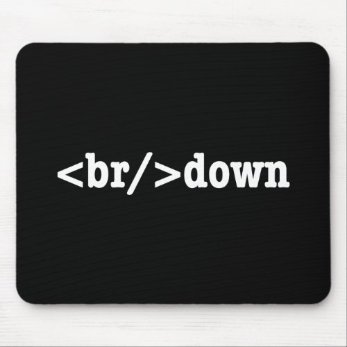 breakdown HTML Code Mouse Pad