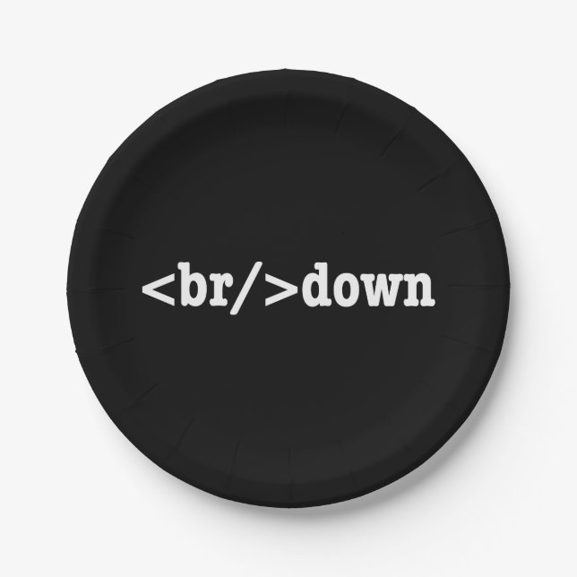 breakdown HTML Code Paper Plates (Front)