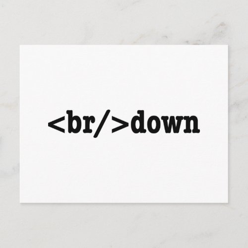 breakdown HTML Code Postcard
