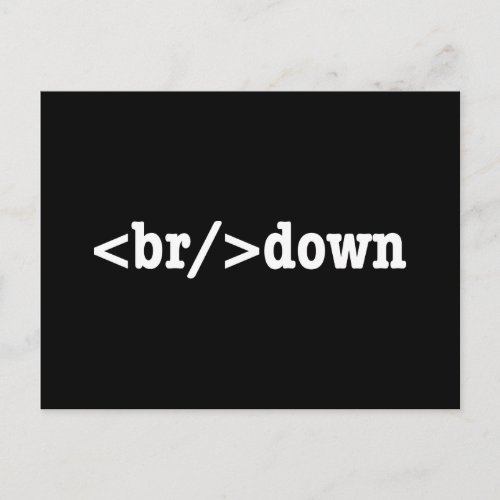 breakdown HTML Code Postcard