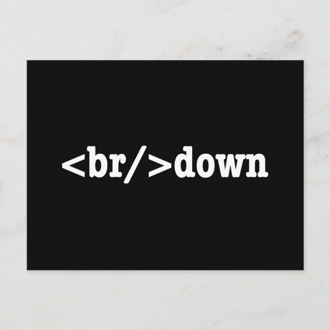breakdown HTML Code Postcard (Front)