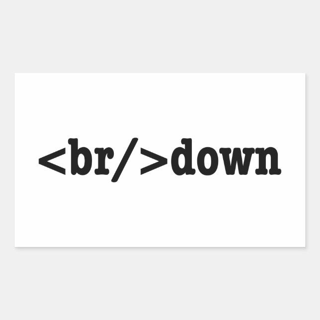 breakdown HTML Code Rectangular Sticker (Front)