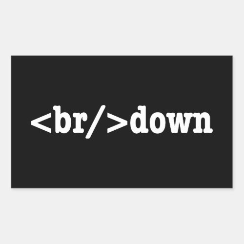 breakdown HTML Code Rectangular Sticker