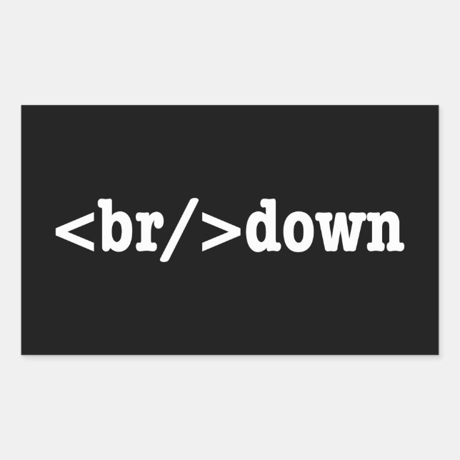 breakdown HTML Code Rectangular Sticker (Front)