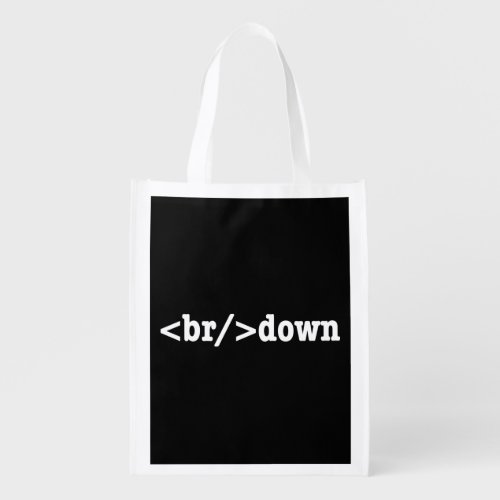 breakdown HTML Code Reusable Grocery Bag