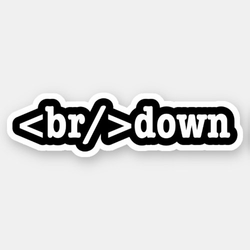 breakdown HTML Code Sticker