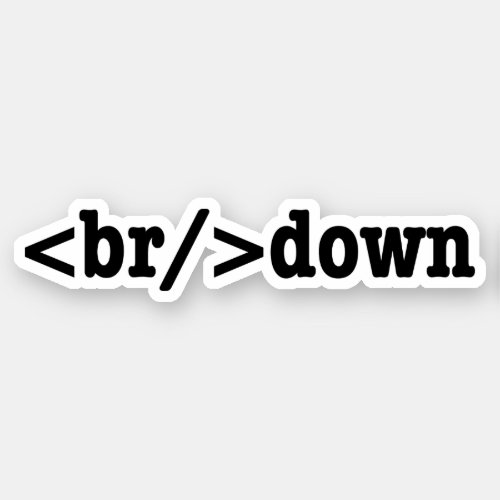 breakdown HTML Code Sticker