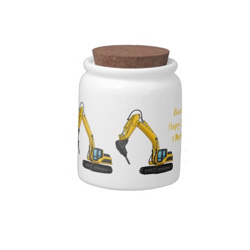 Breaker excavator cartoon illustration candy jar