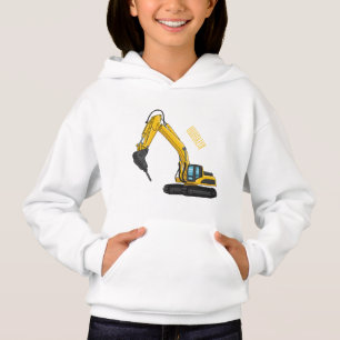 Breaker excavator cartoon illustration hoodie