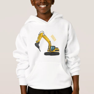 Breaker excavator cartoon illustration hoodie