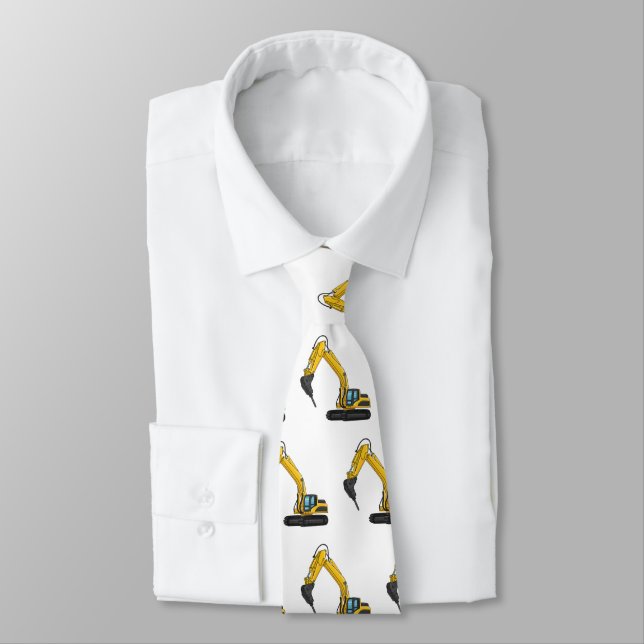 Breaker excavator cartoon illustration  neck tie (Tied)