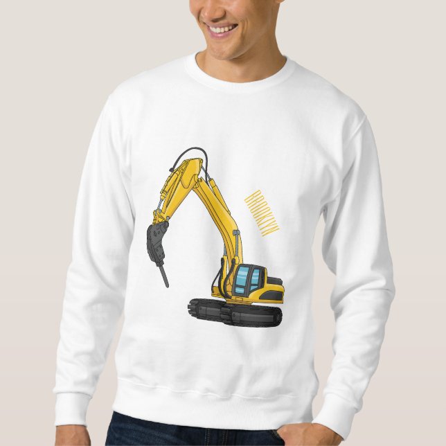 Breaker excavator cartoon illustration  sweatshirt (Front)