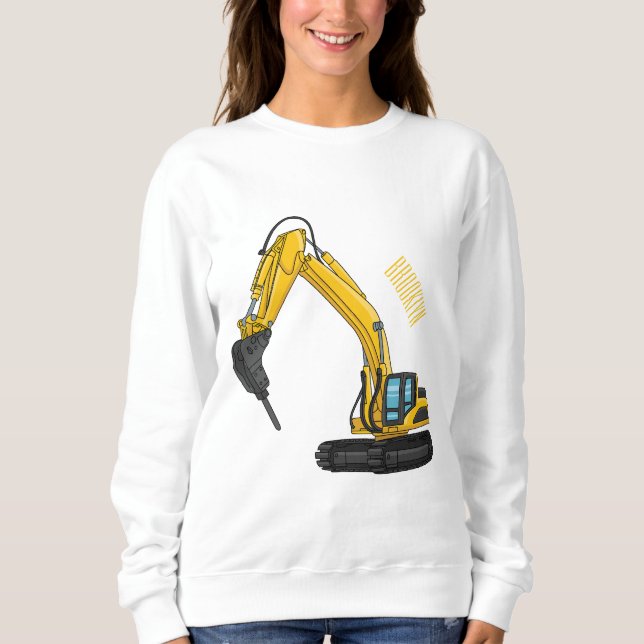 Breaker excavator cartoon illustration  sweatshirt (Front)