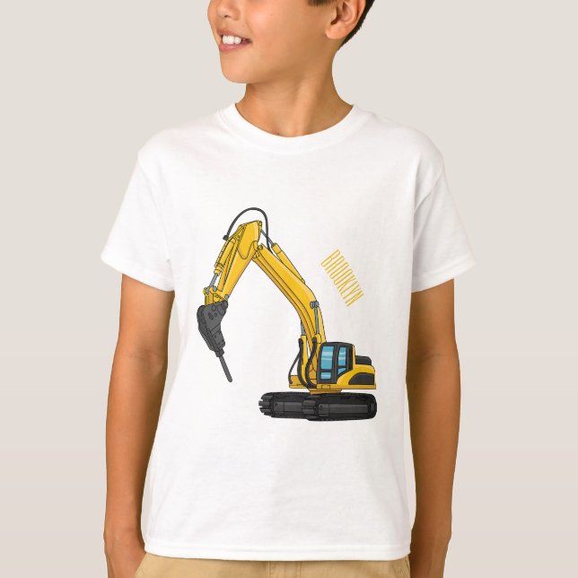Breaker excavator cartoon illustration T-Shirt (Front)