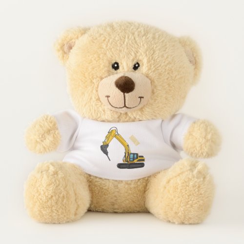 Breaker excavator cartoon illustration  teddy bear