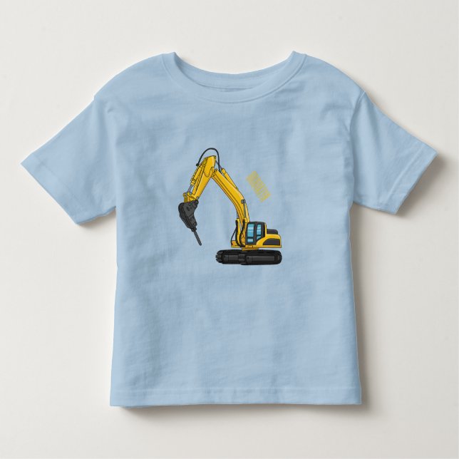 Breaker excavator cartoon illustration toddler t-shirt (Front)